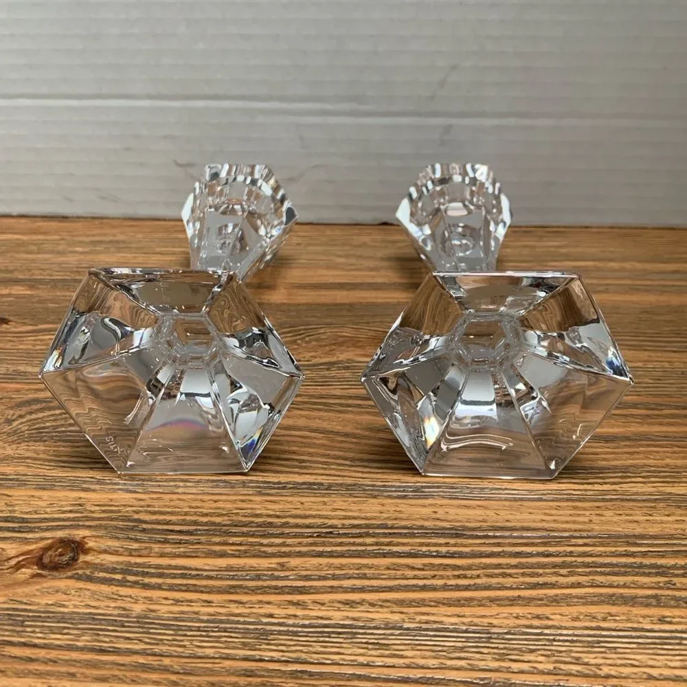 Atlantis Crystal Candle Holders Elegant Home Accents